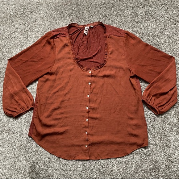 ANTHROPOLOGIE DOLAN Marilyn Left Coast Collection Top  Sz XL In Rust - Picture 5 of 10